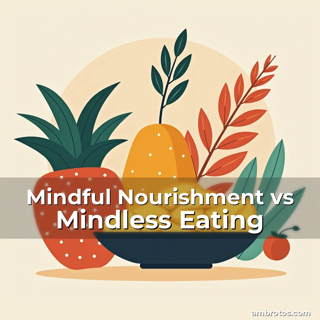 Artistic representation for Mindful Nourishment vs Mindless Eating