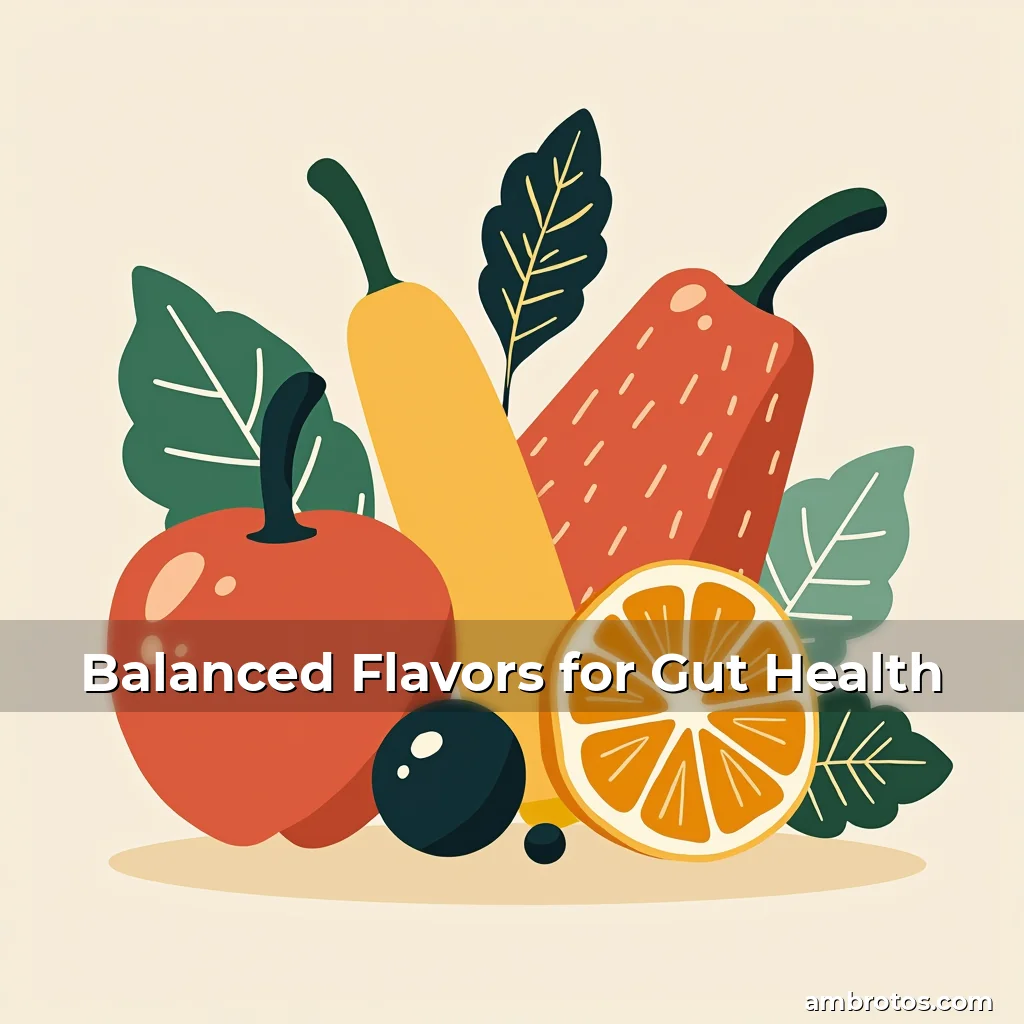 Artistic representation for Balanced Flavors for Gut Health